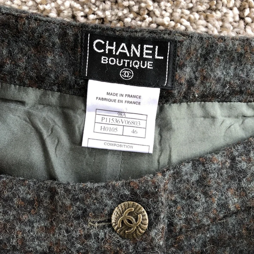 Vintage Chanel Boutique Trousers Fits‎ (32x28) Alpaca High Rise Wide Leg Pants